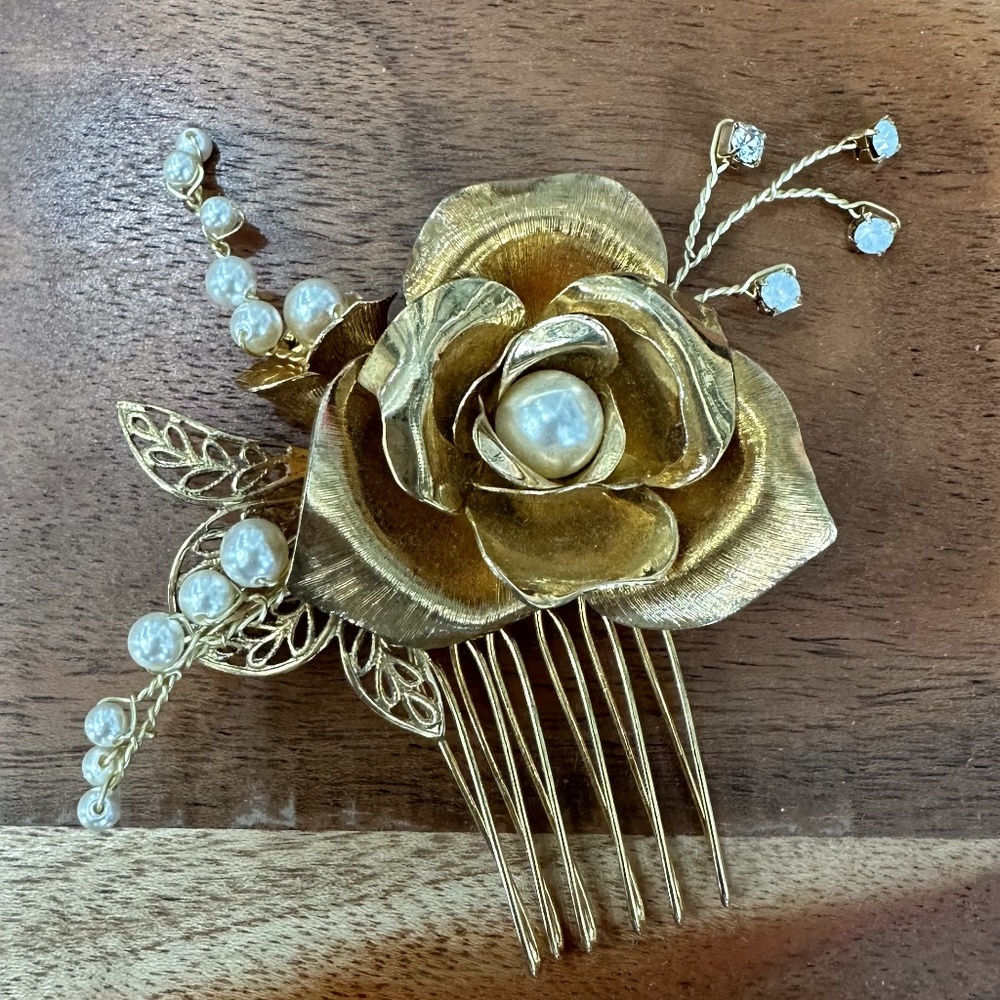 Gold Wedding Hair Comb